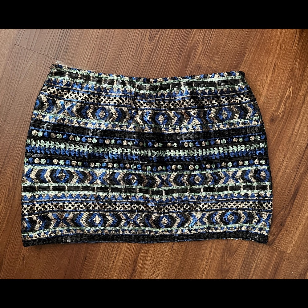 NWT Pink Owl Sequin Mini Skirt